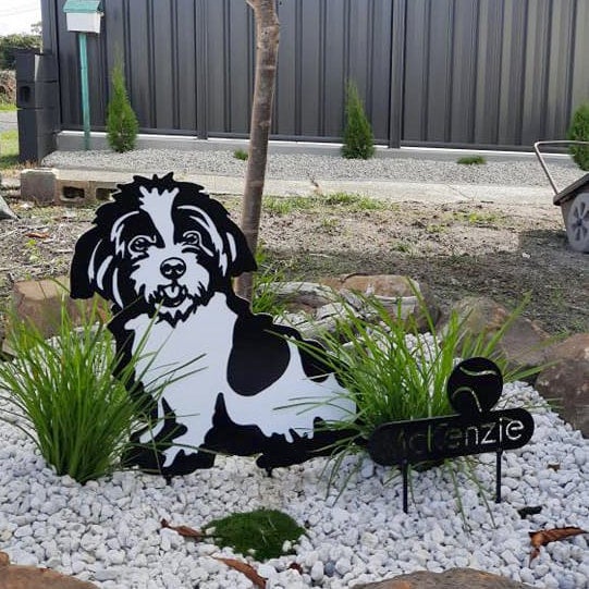 CUSTOM Dog Pet Memorial Metal Garden Sculpture Art Gravelly Beach Metalworks