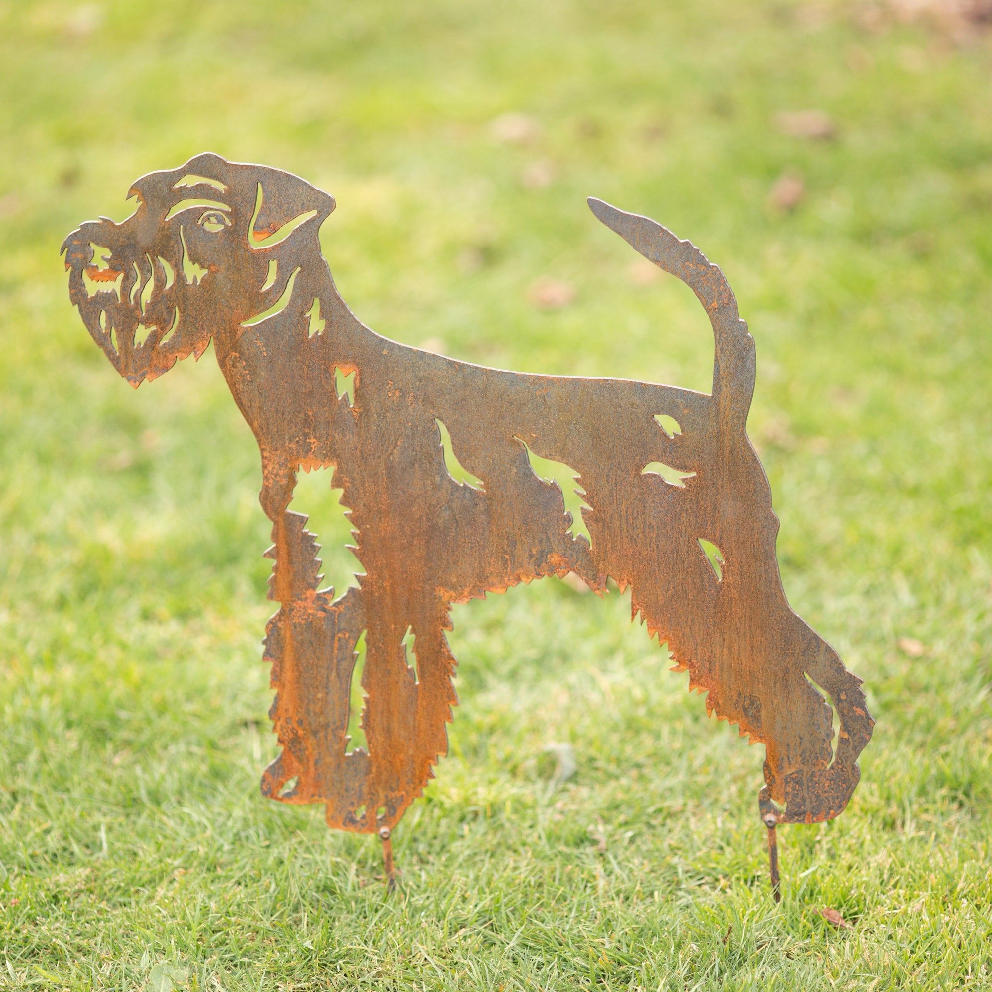 Schnauzer Garden Metal Art Stake Silhouette Pet memorial Gravelly